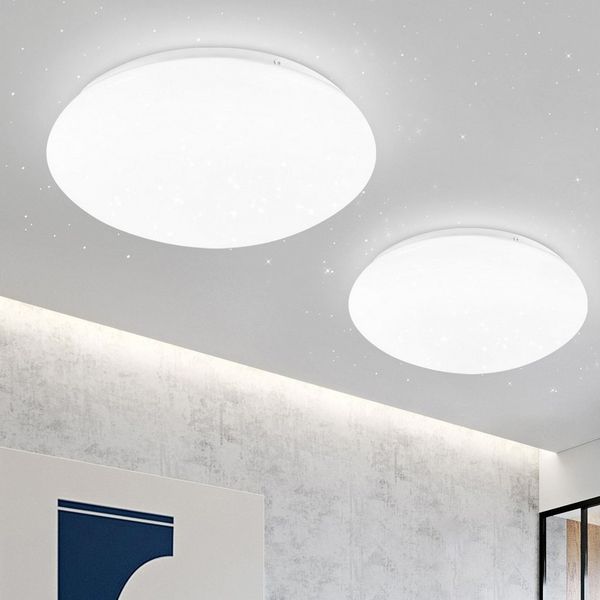 ZMH Deckenleuchte Wohnzimmer Ø16.5CM Rund 5W Küchenlampe 3000/4000/6500K Flur, Augenschutz, Warmweiß, Sternen-Design Schlafzimmerlampe Küche Büro