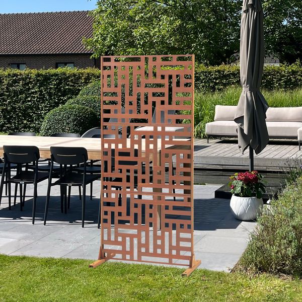 Trennwand Bernalda 180x90 cm Stahl Edelrost [casa. pro]