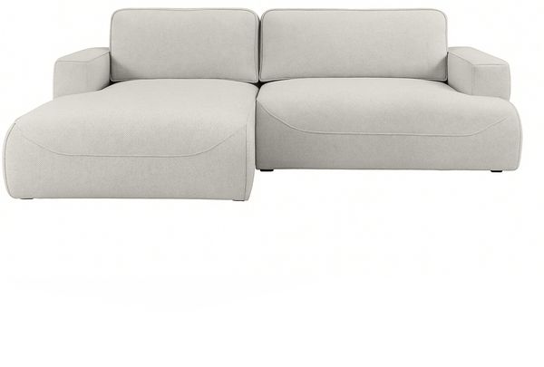 MEBLINI Schlafcouch mit Bettkasten – LUMIERE – 271x195x96cm – Links – Grau Samt - Ecksofa mit Schlaffunktion - Sofa mit Relaxfunktion und Kissen - Couch L-Form – Eckcouch