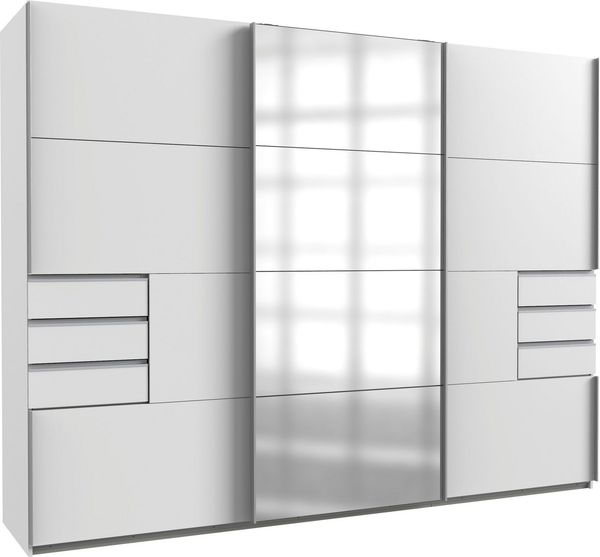 Kleiderschrank SAIGON Schwebetüren weiß mit Spiegel 270 cm