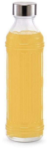 Basera® Trinkflasche 2er-Set Glasflasche mit Edelstahlverschluss, 500 ml