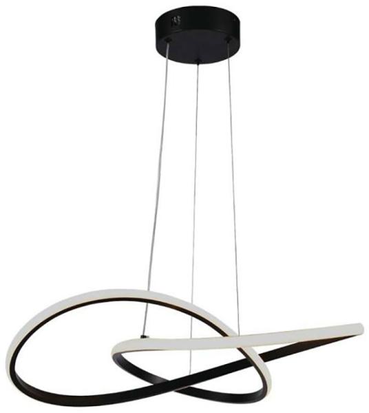 LED Hängeleuchte, Alu, schwarz, geschwungen, D 50 cm