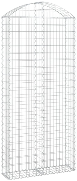 vidaXL Gabione mit Hochbogen 100x30x220/240 cm Verzinktes Eisen 153431