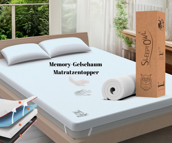 Adel Home Decor, Topper Gel-Memory Matratzentopper, H2/H3 mit Komfortschicht, 5-7-10 cm hoch, (orthopädischer Topper, 90x200x5 cm), Gel-Memory-Schaum, Abnehmbar & Waschbar, Rutschfest, Atmungsaktiv
