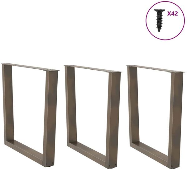 vidaXL Esstisch Beine V-Form 3 Stück Naturstahl 90x(72-73,3) cm Stahl 4012671 Bild 3