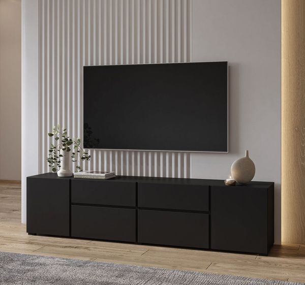 OTTO home Lowboard Metric,Breite 195cm, grifflose Lowboard 2Klappen/2Schubkästen/2Tür, TV-Schrank mit viel Stauraum, TV-Board