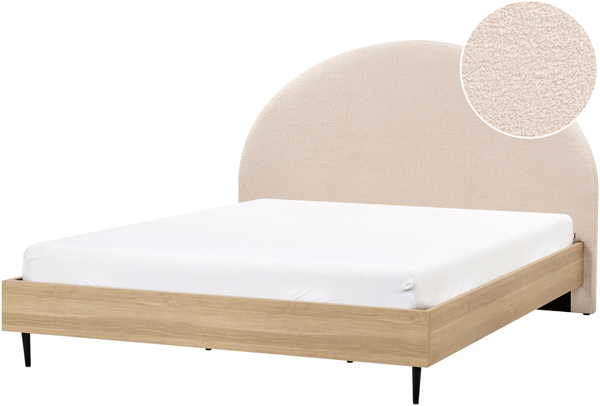 Bett mit Lattenrost Bouclé MILLAY 180 x 200 cm Beige