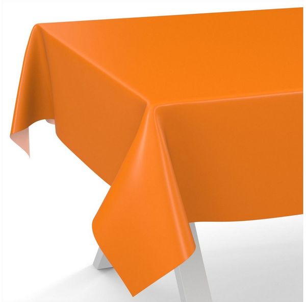 ANRO Tischdecke abwaschbar Wachstuch-Tischdecke Gartentischdecke (Einzelstück 1-tlg), wasserabweisend Einfarbig Orange Breite 140cm
