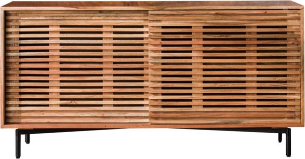 KAWOLA Sideboard ELDA Akazie massiv natur 2 Türen 76 x 45 x 150 cm Bild 3