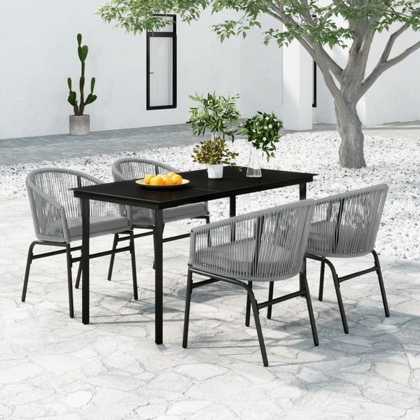 vidaXL 5-tlg. Garten-Essgruppe Grau 3099235