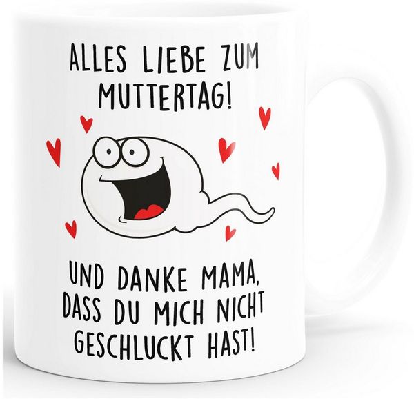 MoonWorks Tasse Kaffee-Tasse Danke dass du mich nicht geschluckt hast Geschenk Mama, Keramik