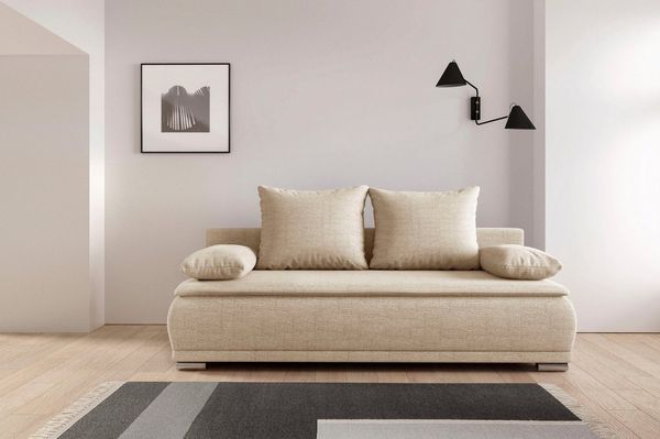 WERK2 Schlafsofa Biggi, komfortabel und elegant, Breite 206cm, 2-Sitzer Sofa & Schlafcouch mit Bettkasten