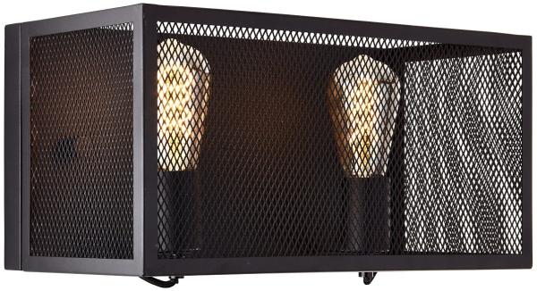 Brilliant AG Leuchten 99732-86 Wandleuchte Maze 2-flammig Metall schwarz rechteckig