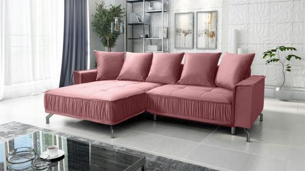 Ecksofa Schlafsofa Sofa FLORENCE Stoff Element Altrosa Ottomane Links