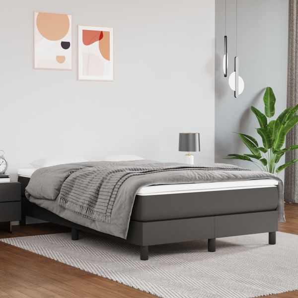 vidaXL Taschenfederkernmatratze Mittel Grau 120x200x20 cm Kunstleder 347766