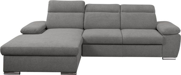 WERK2 Ecksofa Palma modernes Schlafsofa mit Bettkasten, L-Form, B/T 282/185 cm, Kopfteile verstellbar, komfortable Wellenunterfederung, L-Form
