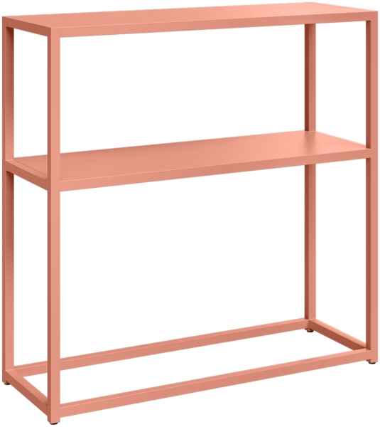 skølm 'Skadi' Konsolentisch mit zwei Ablagen, Metall, terrakotta, 80x28x80 cm, Metallregal mit Stauraum Bild 8