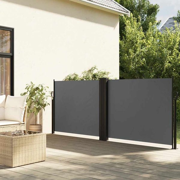 Seitenmarkise Ausziehbar, Balkon Sichtschutz Anthrazit 120x1000 cm