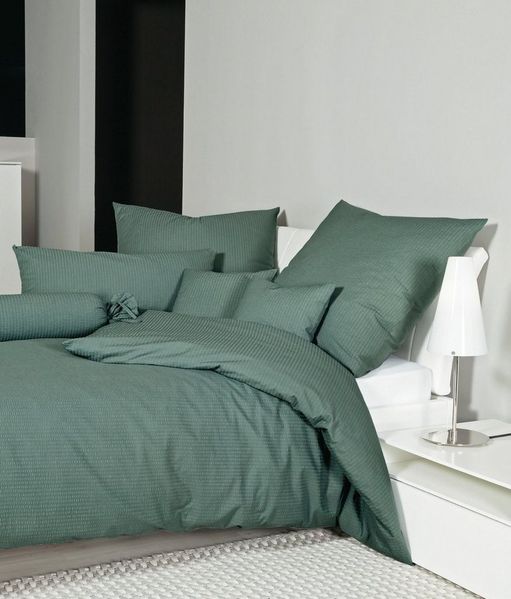 Janine Bettwäsche PIANO 0125 31, Seersucker 100% Baumwolle, uni, bügelfrei, Soft-Seersucker, 3 teilig, Markenreißverschluss, feinfädige Qualität, gekämmte Mako-Garne