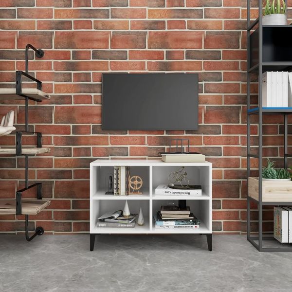 vidaXL TV-Schrank mit Metallbeinen Weiß 69,5x30x50cm 805932