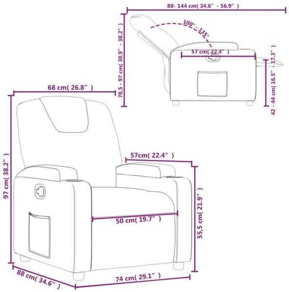 vidaXL Relaxsessel Hellgrau Stoff 372365 Bild 11