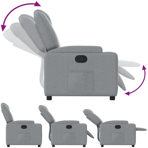 vidaXL Relaxsessel Hellgrau Stoff 372365 Bild 6