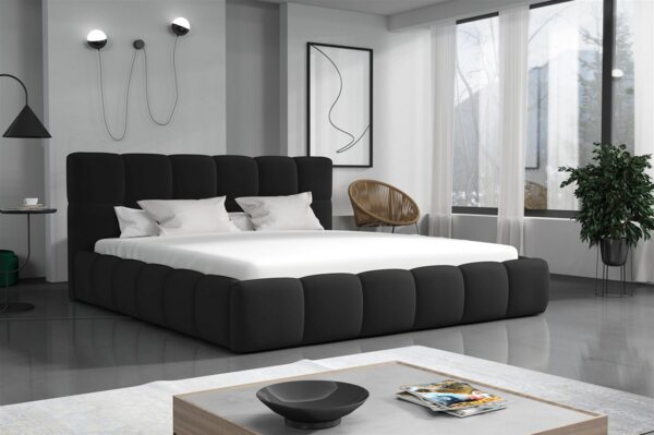 Polsterbett Doppelbett GIOTTO 200x200cm Stoff Magic Velvet Schwarz Bild 4