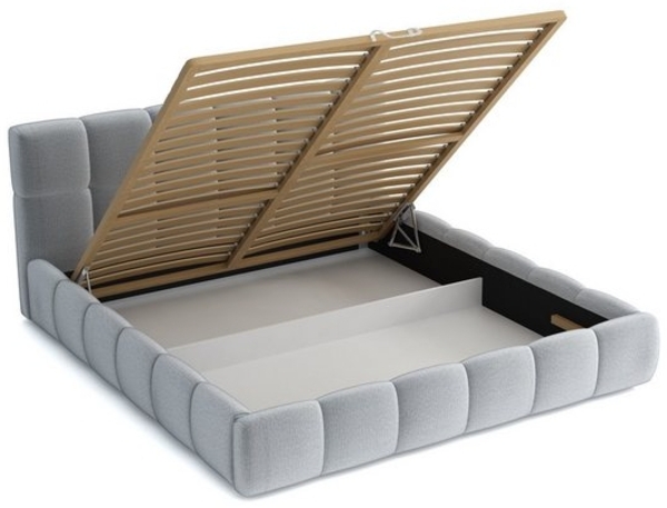 Polsterbett Doppelbett GIOTTO 200x200cm Stoff Magic Velvet Schwarz Bild 3