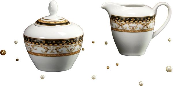 CreaTable Majestosa Schwarz, Milch und Zucker Set 2-tlg