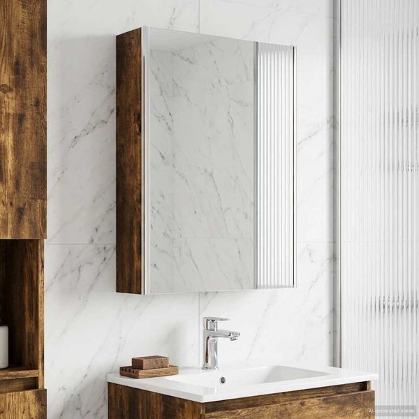 vidaXL Badezimmerspiegelschrank Geräucherte Eiche 73,5 x 15,5 x 70 cm 889235