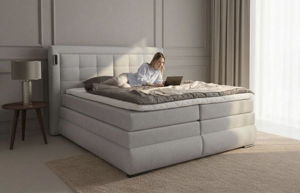 OTTO home Boxspringbett MIVVA inkl. Bettkasten & Topper, Komfortliegehöhe: 67cm, Breite: 180cm, in H3, H4 oder Hmix H3/H4, wahlweise mit oder ohne LED-Leuchten
