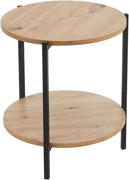 Beistelltisch Kuopio 50xØ40cm Schwarz/Holzoptik [en. casa] Bild 3