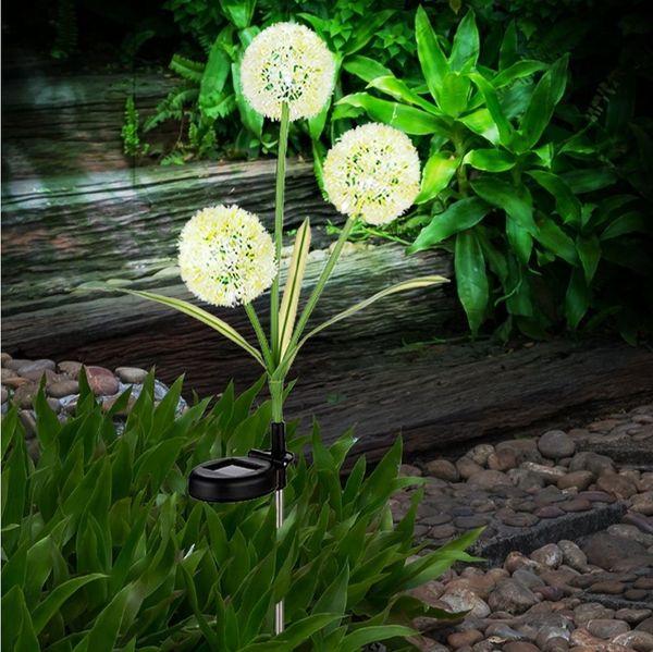 GLOBO LIGHTING LED Solarleuchte, LED-Leuchtmittel fest verbaut, Neutralweiß, Außenleuchte Solarlampe Gartendeko LED Pusteblume Edelstahl Lila