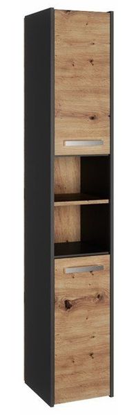 TOPESHOP BADKOMMODE S30 Laminierte Spanplatte Anthrazit/Artisan 30x30x170 cm (H 170 x T 30 x B 30 cm)