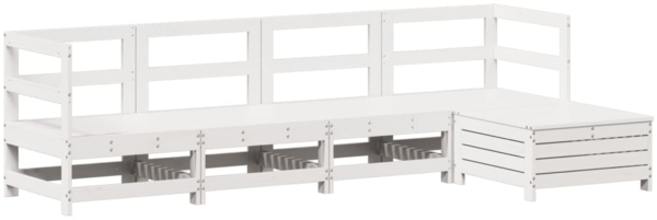 vidaXL 5-tlg. Garten-Sofagarnitur Weiß Massivholz Kiefer 3250837