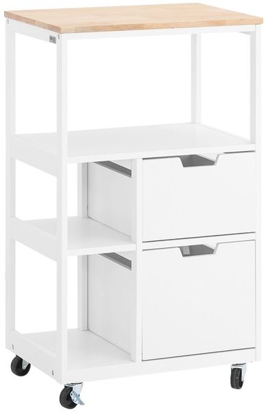SoBuy FKW111-WN Küchenwagen, MDF, Lackiert, Weiß, 53 x 89 x 37 cm
