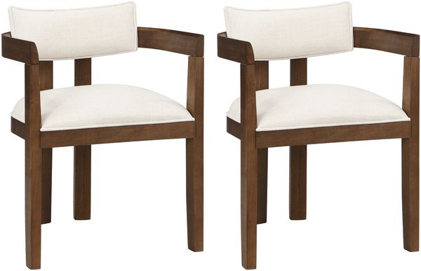 Merax Polsterstühle(Set, 2 St), 2er Set Esszimmerstühle, aus Massivholz, bequem und atmungsaktiv, Leinenstoff, Walnuss