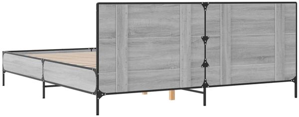 vidaXL Bettgestell Grau Sonoma 200x200 cm Holzwerkstoff und Metall 3280020 Bild 6