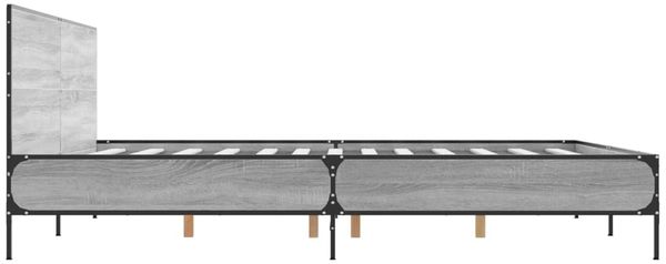 vidaXL Bettgestell Grau Sonoma 200x200 cm Holzwerkstoff und Metall 3280020 Bild 5