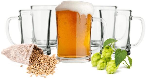 6 Bierseidel 650ml Bierkrüge Bierglas Bierkrug mit Henkel Bier Pils Gläser