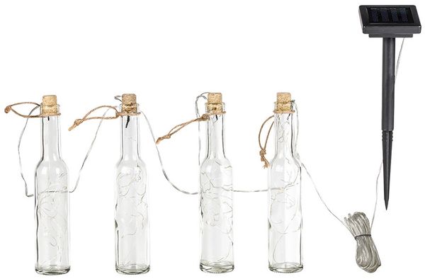 LED Solarlichterkette Außenleuchte, Glasflaschen, H 24,5 cm