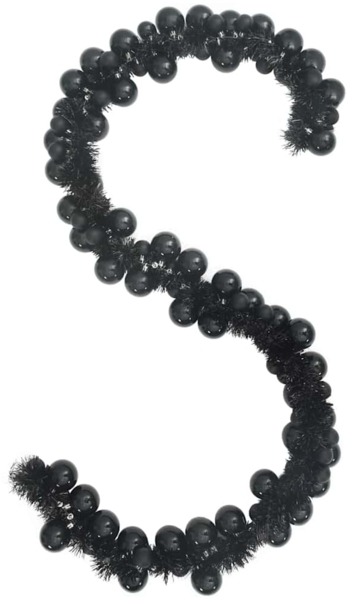 vidaXL Weihnachtskugelgirlande Schwarz 186 cm Polystyrol 42019689