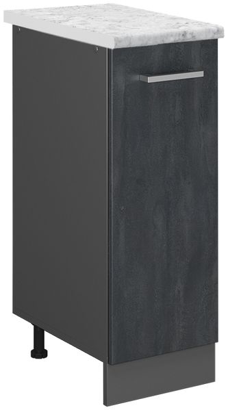 Apothekerschrank R-Line Schwarz Beton 30 cm AP Marmor Vicco