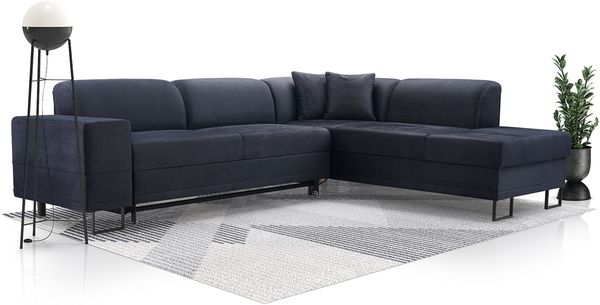 AX LIVING Sofa blau Dianante Sofa L Form mit Schlaffunktion 285 cm R