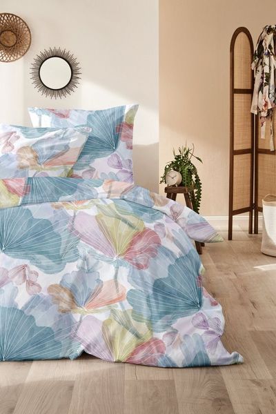 Primera Bettwäsche Mako-Satin -Bettwäsche Lucida, Mako-Satin, 2 teilig, mit frischem Blumendesign
