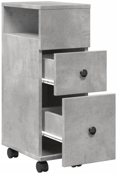 vidaXL Badschrank Schmal mit Rollen Betongrau Holzwerkstoff 855235 Bild 7