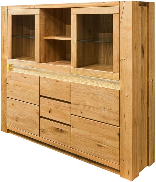 Highboard Wildeiche 163x40x142 natur geölt KENT #105
