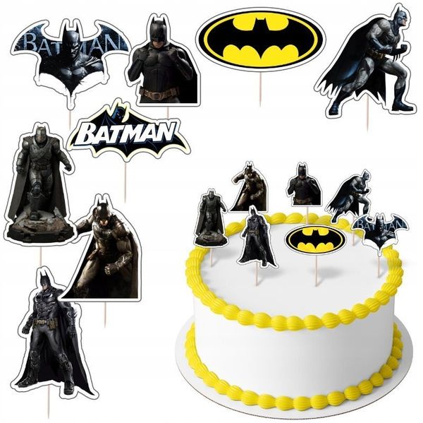 Festivalartikel Tortenstecker BATMAN Topper Set 8 Stk Geburstag Torten Deko Kuchen Junge
