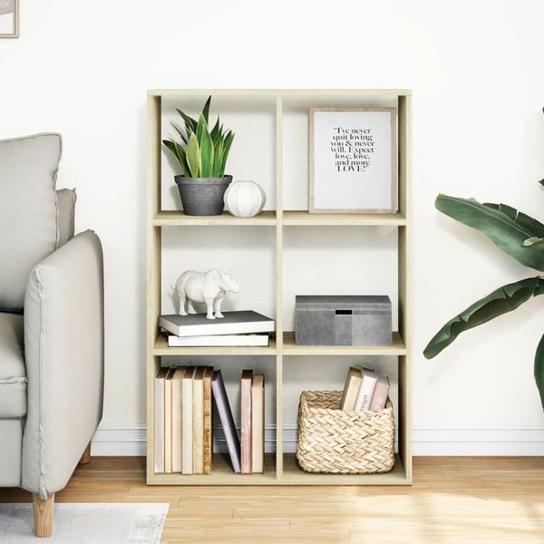 vidaXL Raumteiler-Bücherregal Sonoma-Eiche 69,5x29x103,5 cm 858014 Bild 3