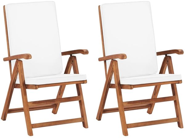 vidaXL Garten-Liegestühle 2 Stk. mit Auflagen Massivholz Teak 48983
